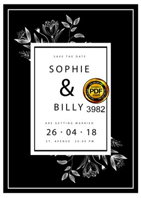 File in ấn Vector wedding Invitation #218 file PDF (bản gốc) chất lượng cao