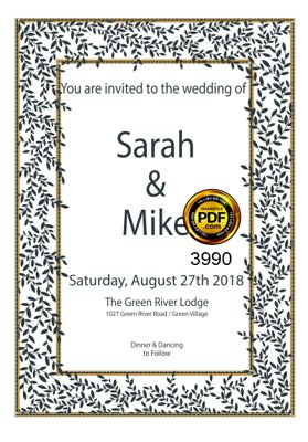 File tranh gốc Vector wedding Invitation #226 file PDF (bản quyền) file PSD