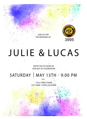 File tranh gốc Vector wedding Invitation #231 file PDF (bản đẹp) độc quyền