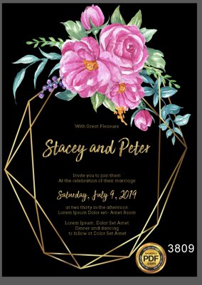 File in mica Vector wedding Invitation #44 file PDF (ảnh gốc) đẹp