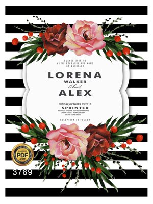 File in mica Vector wedding Invitation #4 file PDF (bản gốc) siêu trong
