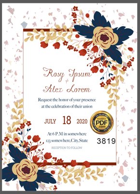 File tranh Vector wedding Invitation #54 file PDF (ảnh gốc) cho in ấn kỹ thuật số