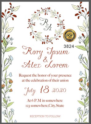 Download file tranh Vector wedding Invitation #59 file PDF (file gốc PSD)