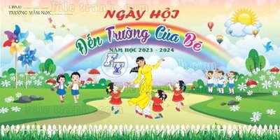 File PSD backdrop khai giang truong mam non (10) (bản gốc) chất lượng nhất