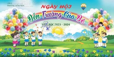 Download file gốc backdrop khai giang truong mam non (7) (in mica) trong suốt