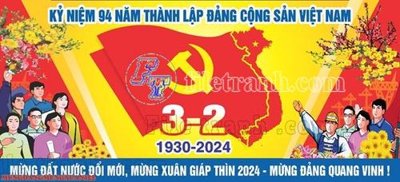 File gốc File thiết kế mẫu tranh mừng đảng mừng xuân MX122 (in lụa) tranh phong thủy