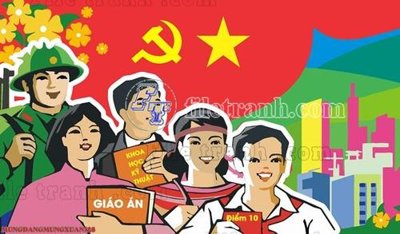 File tranh in tráng gương File thiết kế mẫu tranh mừng đảng mừng xuân MX128 (siêu nét)