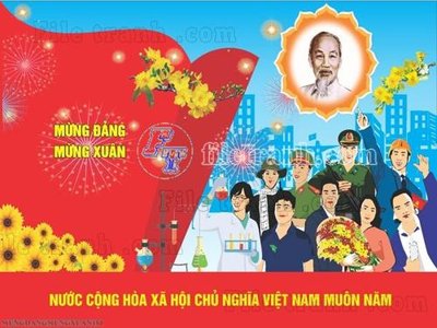 Tải file File thiết kế mẫu tranh mừng đảng mừng xuân MX158 (ảnh gốc) in gạch 3D