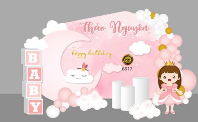 File gốc party sinh nhật Thảo Nguyên chủ đề mặt trăng #42 (PSD/TIFF) độ phân giải cao