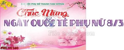 Download file gốc File mẫu phông sân khấu quốc tế phụ nữ 8/3 mã 140 (in lụa) tranh 3D