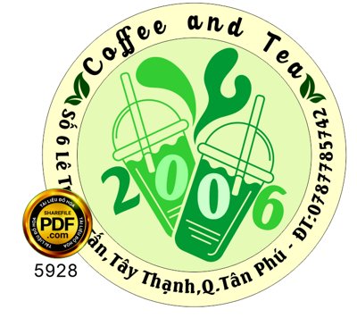 File gốc tem tròn coffee and tea 2006 file corel (phiên bản chuẩn) để in ấn