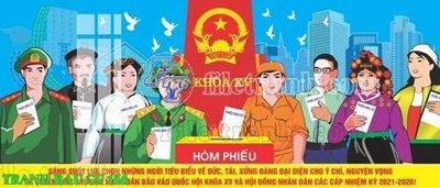 File ảnh File thiết kế mẫu pano phông tranh bầu cử 156 (gốc) in decal dán tường