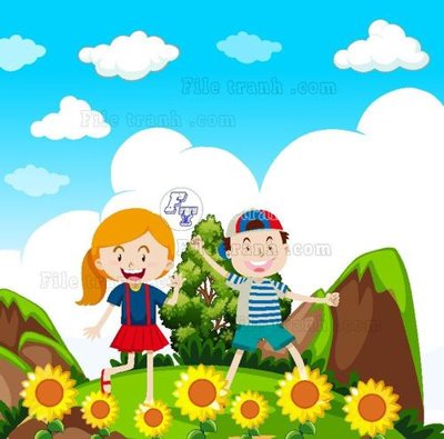 File tranh vector tre em 25 (bản gốc) trang trí văn phòng