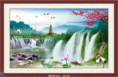 Ảnh gốc file in lụa Tranh phong thủy 118 chi tiết