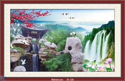 File gốc Tranh phong thủy 120 (in lụa) trang trí tường