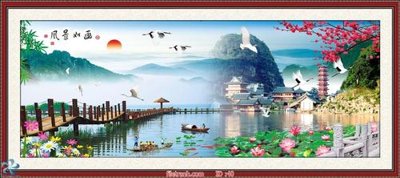 Tải file gốc in lụa Tranh phong thủy 40 siêu nét
