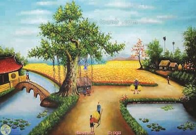 File PSD File tranh đồng quê DQ22 (chất lượng in ấn)