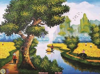 File tranh quảng cáo File tranh đồng quê DQ25 (file gốc) chuyên nghiệp