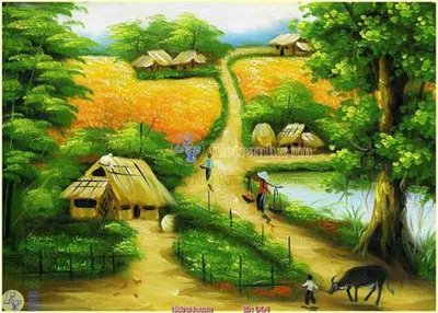 Tải file File tranh đồng quê DQ4 (gốc) làm tranh trang trí