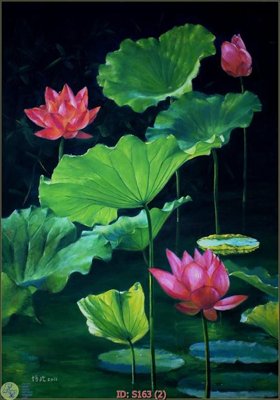 File tranh quảng cáo Tranh cửu ngư quần hội sen cá S163 (file gốc) chuyên nghiệp