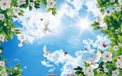 File tranh trang trí File psd trần 3d TR201 (tải file gốc)