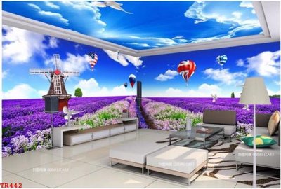 File ảnh File tranh trần mây 3d TR442 (gốc) cho trang trí nội thất