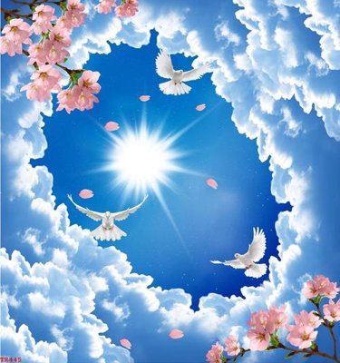 File PSD in ấn File tranh trần mây 3d TR445 (chất lượng cao)