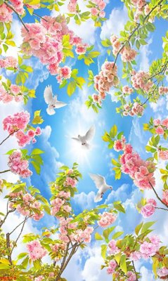 File gốc File tranh trần mây 3d TR528 (bản quyền) cho in ấn