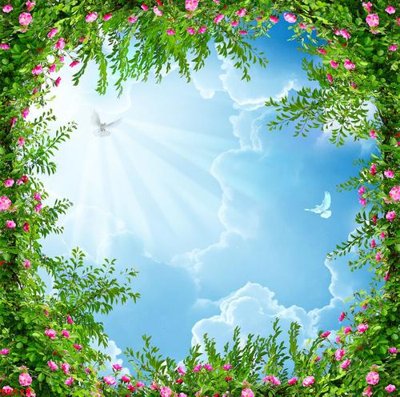 File tranh File tranh trần mây 3d TR529 (ảnh gốc) chi tiết rõ ràng