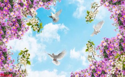 File gốc File tranh trần mây 3d TR663 (PNG) không nền chất lượng