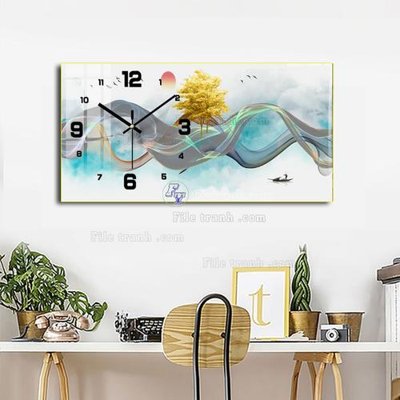 File tranh File tranh đồng hồ tráng gương BDH1032 (gốc) chủ đề trừu tượng