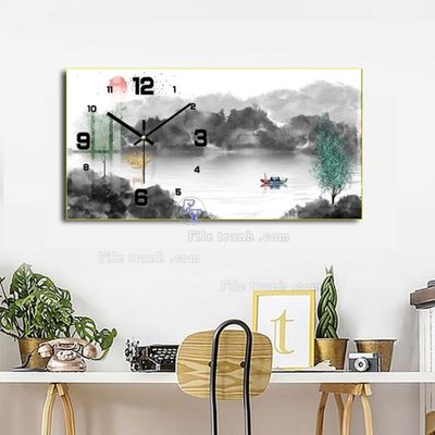 File in ấn File tranh đồng hồ tráng gương BDH1037 chuyên nghiệp