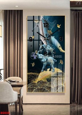 File in trần File tranh đồng hồ tráng gương BDH121 (file gốc) xuyên sáng