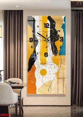 Ảnh gốc File tranh đồng hồ tráng gương BDH431 (nét căng) in mica