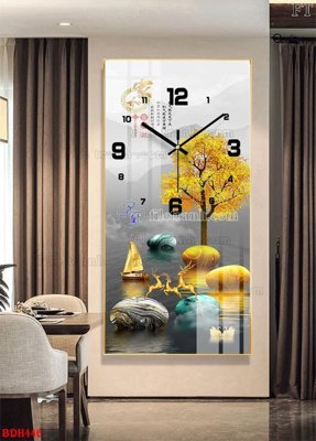 File ảnh File tranh đồng hồ tráng gương BDH446 (gốc) in PP, decal