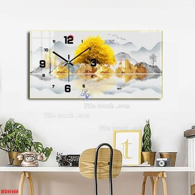 File gốc File tranh đồng hồ tráng gương BDH465 (in mica) cắt laser