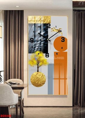 Tải file File tranh đồng hồ tráng gương BDH468 (gốc) chủ đề hoa sen