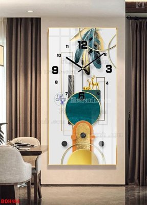 File gốc File tranh đồng hồ tráng gương BDH484 (in lụa) hoa văn cổ điển