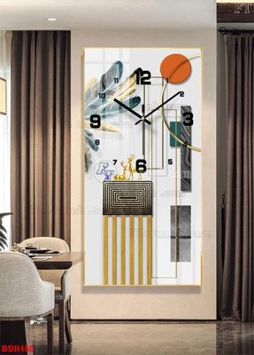 File gốc File tranh đồng hồ tráng gương BDH485 (in lụa) chi tiết cao