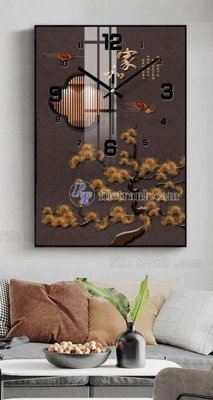 File in trần File tranh đồng hồ tráng gương BDH605 (bản gốc) trời sao