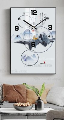 File gốc File tranh đồng hồ tráng gương BDH606 (thiết kế) độc quyền