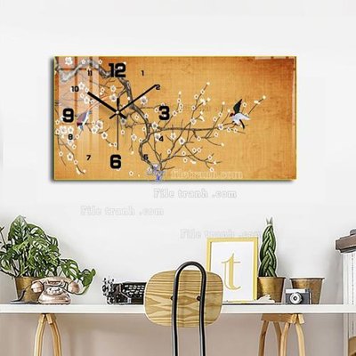 File tranh File tranh đồng hồ tráng gương BDH898 (ảnh gốc) in trần 3D