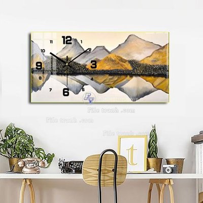 File gốc File tranh đồng hồ tráng gương BDH977 (in tráng gương) hiện đại