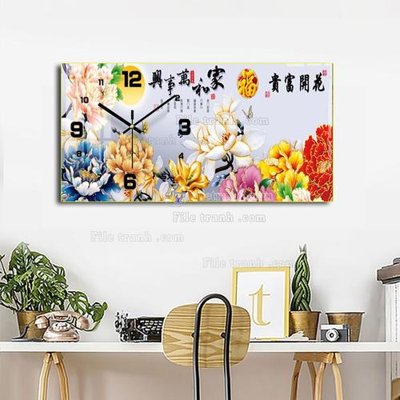 Hình ảnh gốc File tranh đồng hồ tráng gương BDH983 (để in khổ lớn)