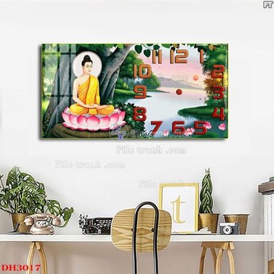 File tranh File tranh đồng hồ tráng gương DH3017 (gốc) chủ đề thành phố