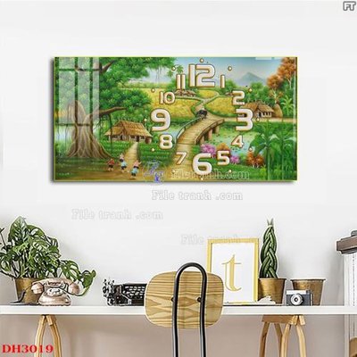 Chi tiết file gốc File tranh đồng hồ tráng gương DH3019 (cho in tráng gương)