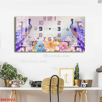 Download file gốc File tranh đồng hồ tráng gương DH3022 (in mica) 3D