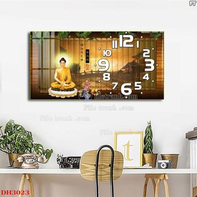 File gốc File tranh đồng hồ tráng gương DH3023 (thiết kế) độc quyền