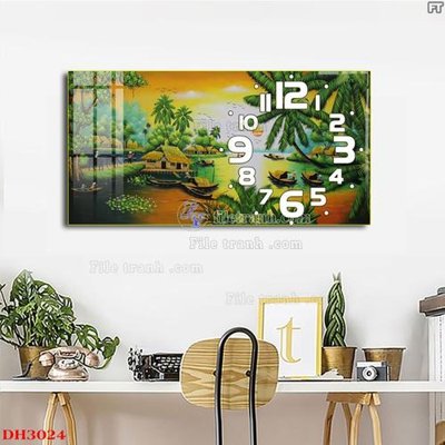 File gốc File tranh đồng hồ tráng gương DH3024 (in mica) làm bảng hiệu