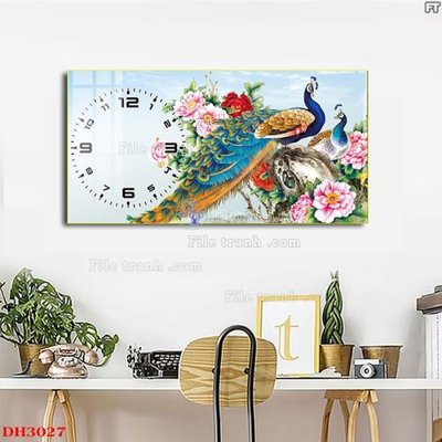 File tranh File tranh đồng hồ tráng gương DH3027 (ảnh gốc) in trần xuyên sáng